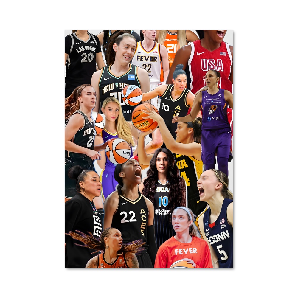 Poster Les Héroïnes du Basket – affiche Basketball